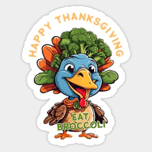 Funny broccoli thanksgiving turkey Sticker